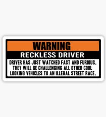 Warning - Fast and Furious Sticker