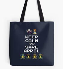 8-Bit TMNT- Keep Calm and Save April Tote Bag