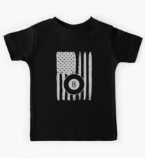Billiards American Flag 8 Ball USA Apparel Kids T-Shirt