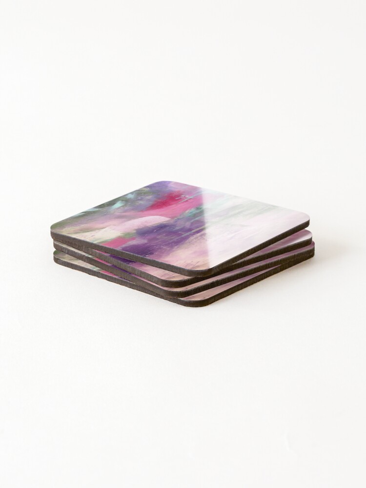 Alternate view of "Kaleidoscope" pastel abstract painting by Sandra Vincent Coasters (Set of 4)