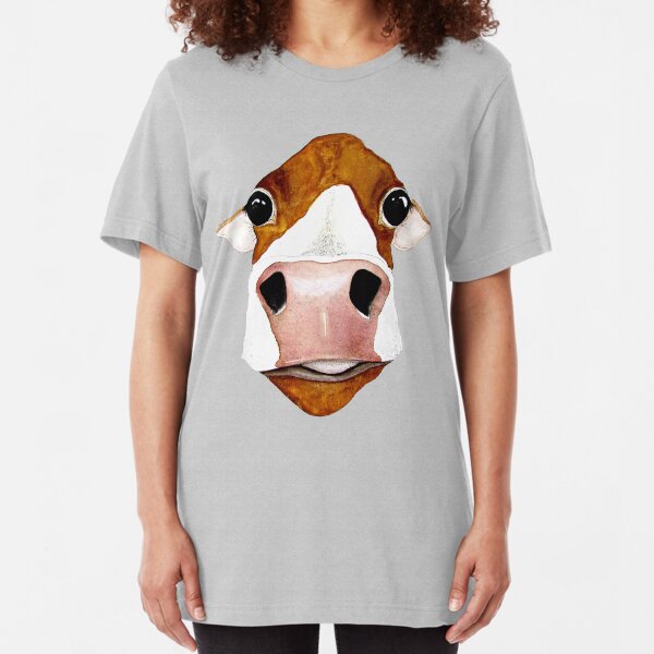 Derpy Cow Slim Fit T-Shirt