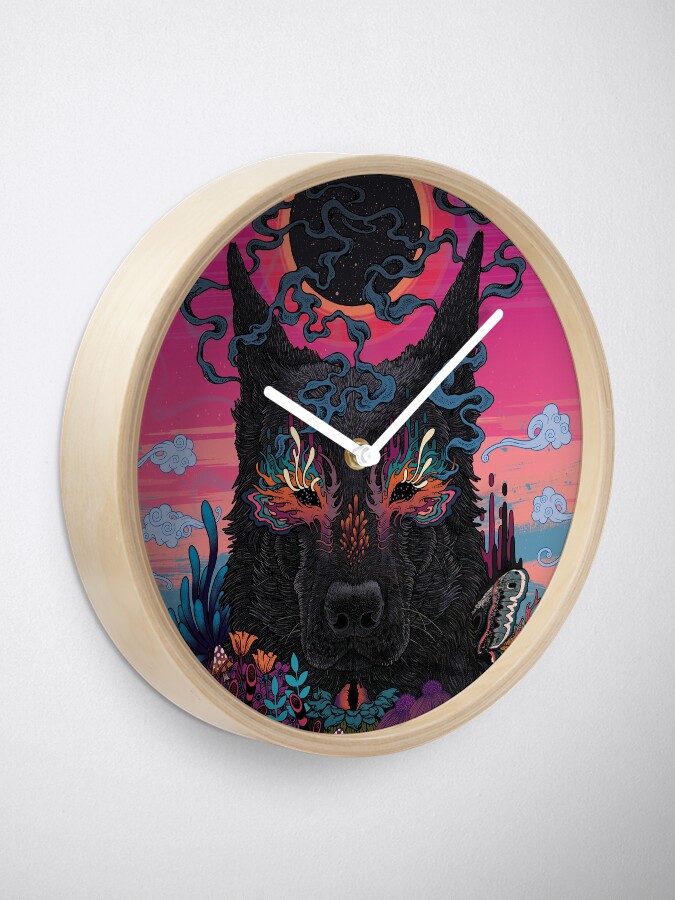 Alternate view of Black Eyed Dog Clock