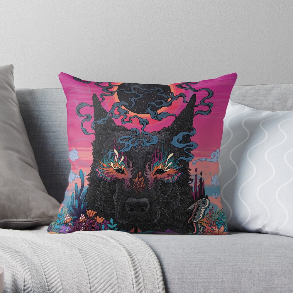 Black Eyed Dog Throw Pillow