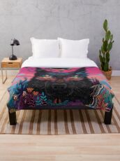 Black Eyed Dog Throw Blanket