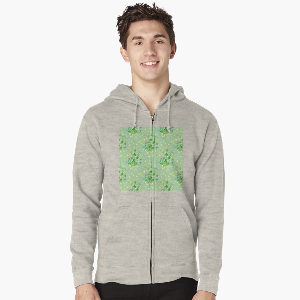 Decorative products with floral ornament. Zipped Hoodie