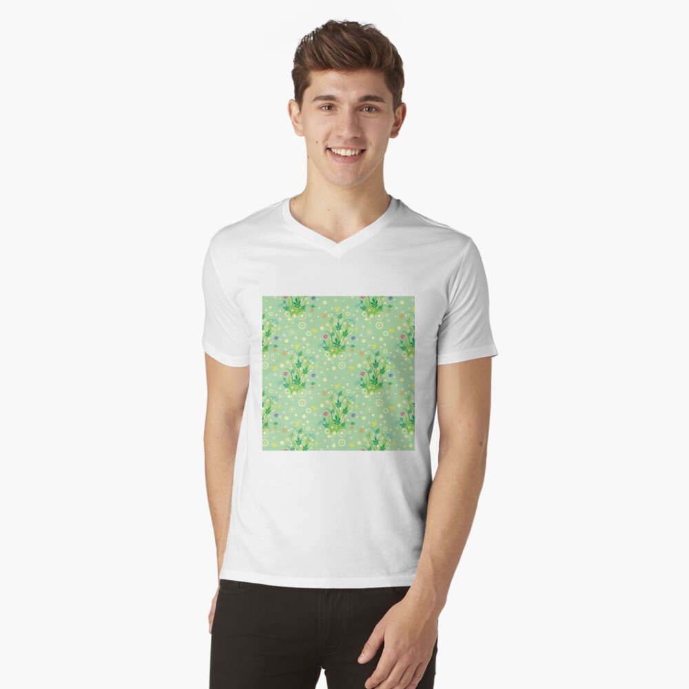 Decorative products with floral ornament. V-Neck T-Shirt