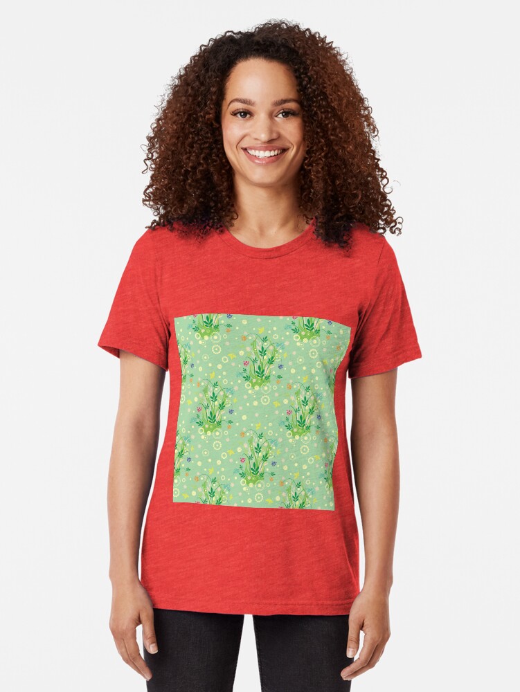 Alternate view of Decorative products with floral ornament. Tri-blend T-Shirt