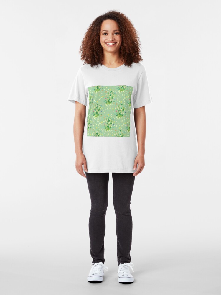 Alternate view of Decorative products with floral ornament. Slim Fit T-Shirt