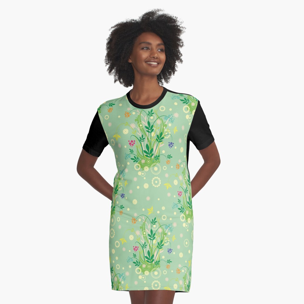 Decorative products with floral ornament. Graphic T-Shirt Dress