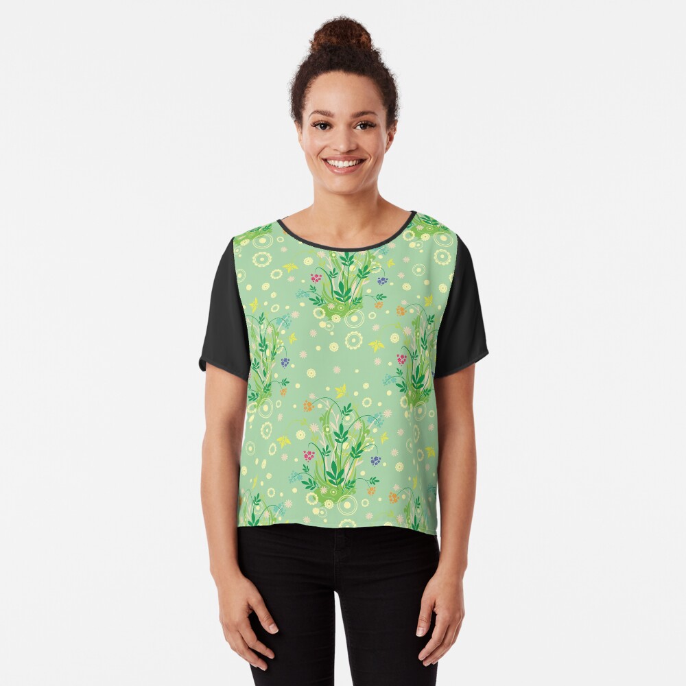 Decorative products with floral ornament. Chiffon Top