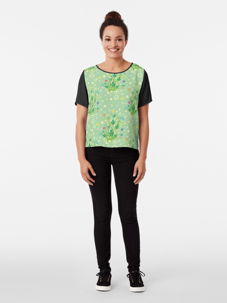 Alternate view of Decorative products with floral ornament. Chiffon Top