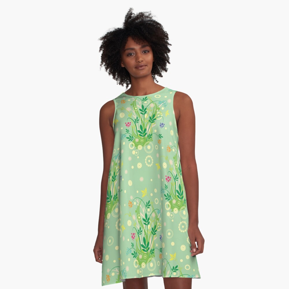 Decorative products with floral ornament. A-Line Dress