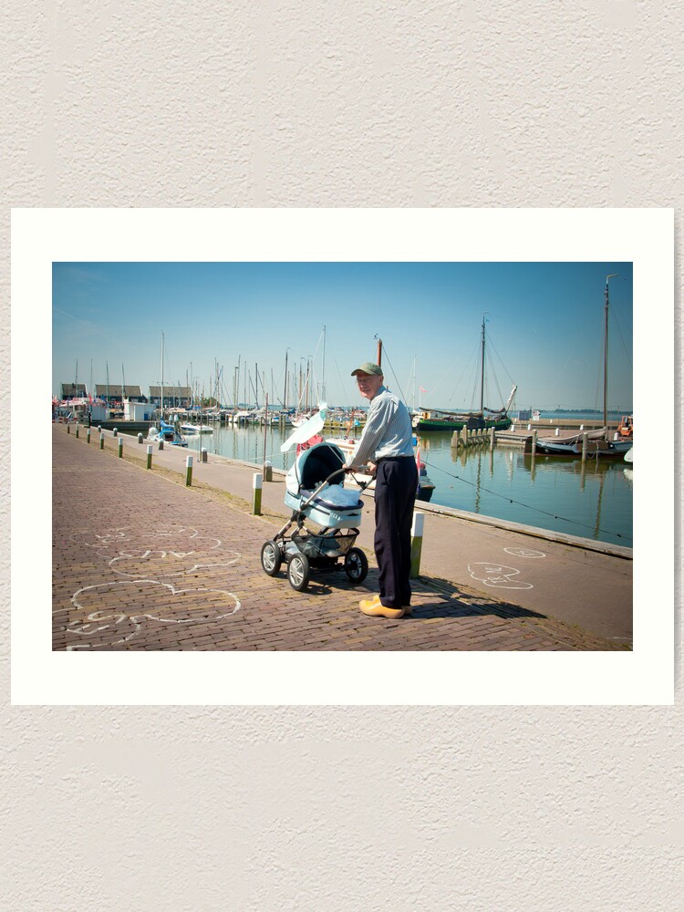 Alternate view of Grandpa on wooden shoes - Marken Art Print