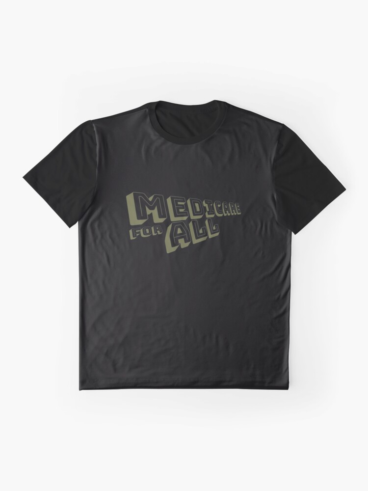 Alternate view of Medicare for All - Yellow Bungee Text Graphic T-Shirt