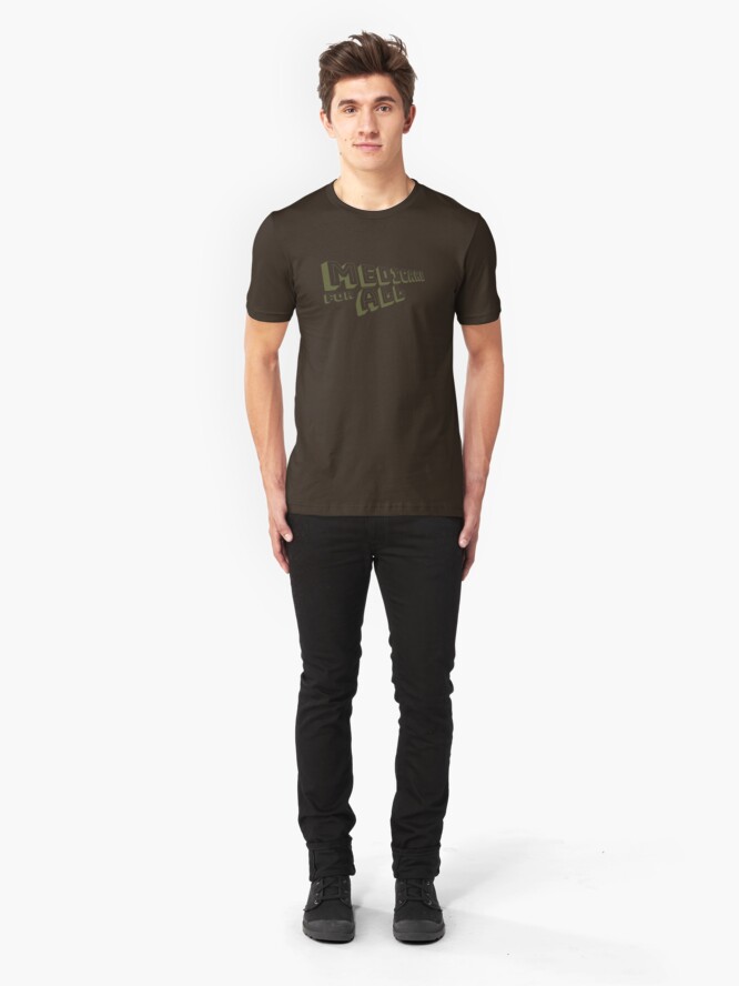 Alternate view of Medicare for All - Yellow Bungee Text Slim Fit T-Shirt