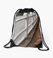 White Picket Fence Drawstring Bag