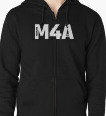 M4A (Medicare for All) White Acronym with Black Text Zipped Hoodie
