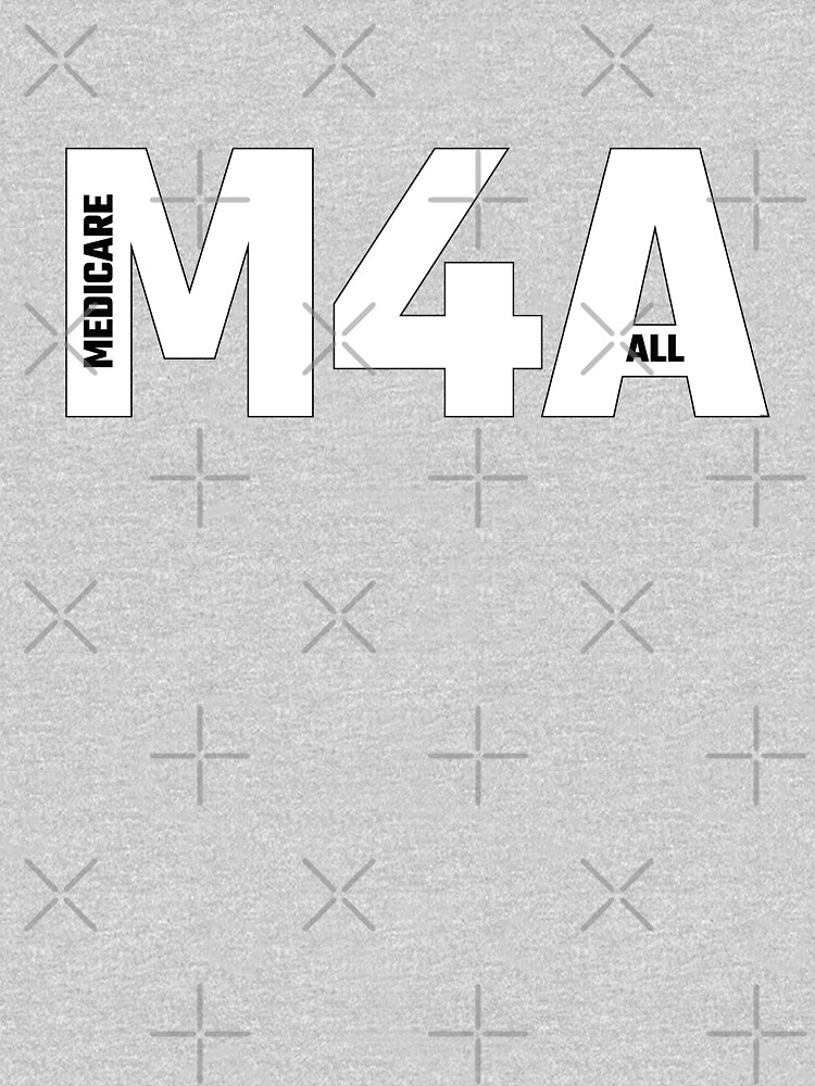 Copy of M4A (Medicare for All) White Acronym with Black Text and Outline by willpate