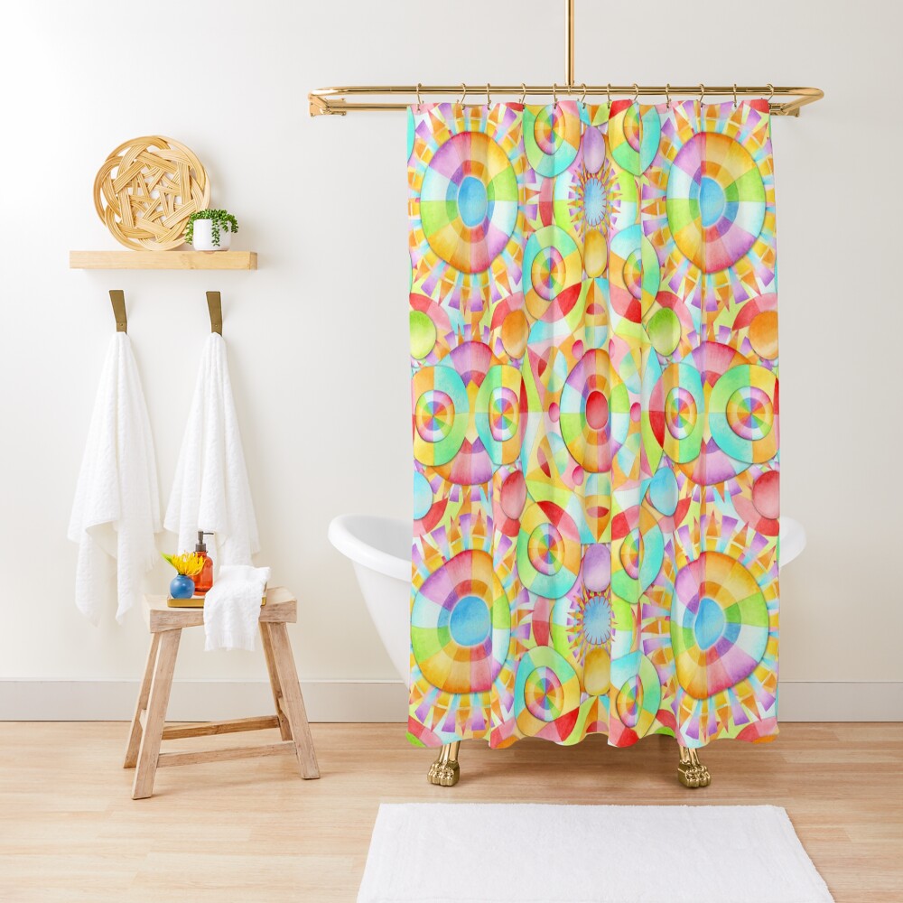 "Neon Rainbow Festival" Shower Curtain by PatriciaSheaArt Redbubble