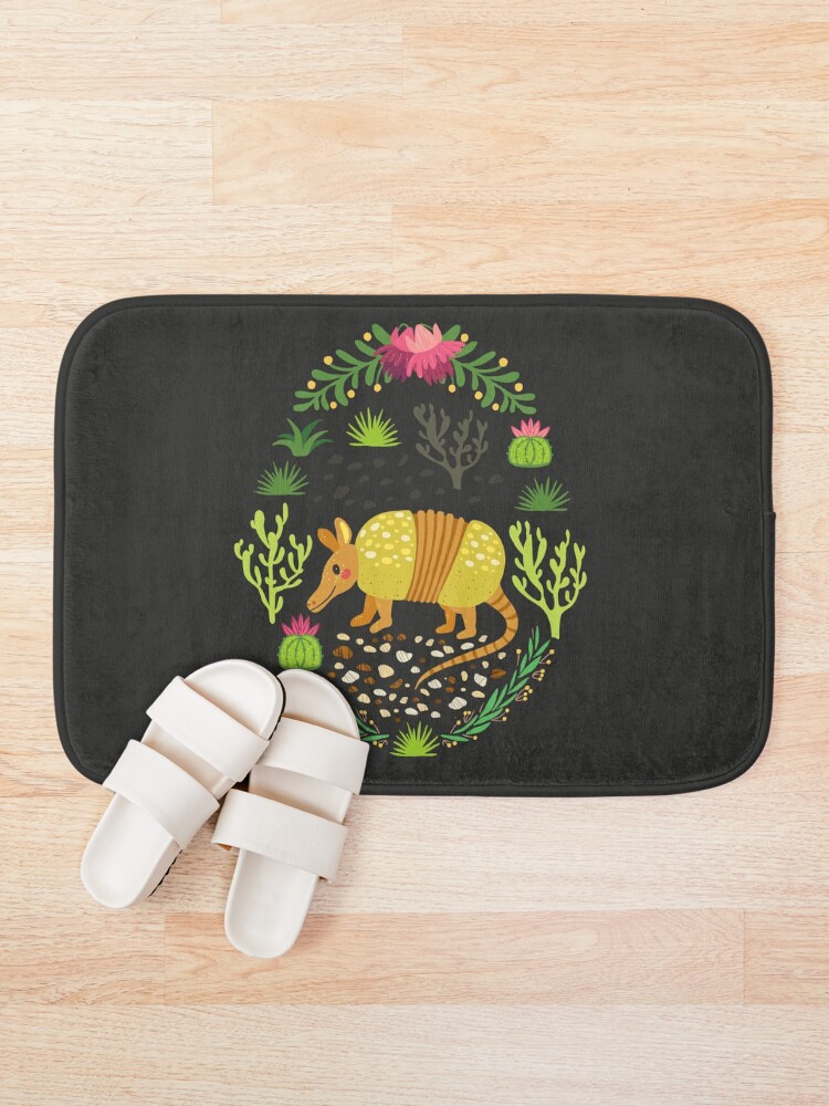 Alternate view of Yellow armadillo Bath Mat