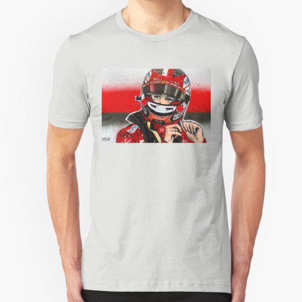 Charles Leclerc - Ferrari F1 graffiti painting by DRAutoArt Slim Fit T-Shirt