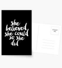 She Believed She Could So She Did Postcards