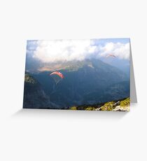 Flying through the clouds Greeting Card