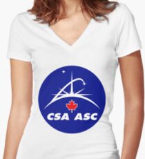 Canadian Space Agency Women's Fitted V-Neck T-Shirt