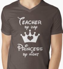 Teacher By Day Princess By Night Men's V-Neck T-Shirt