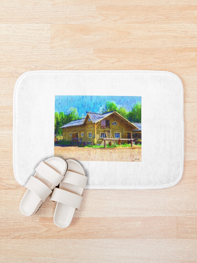 "Farmhouse" Bath Mat by 1angelo1 Redbubble