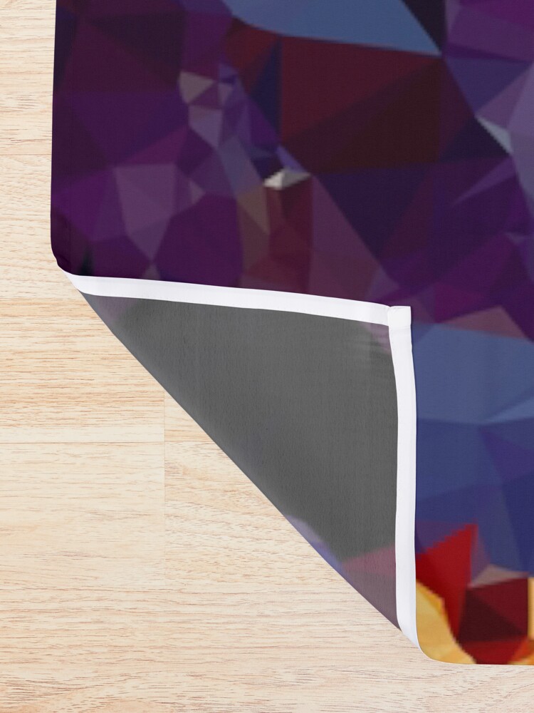 Alternate view of Blue Gold Purple Crystal Low Poly Geometric Triangles Shower Curtain