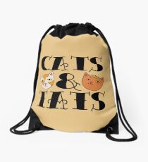 Cats and TATS Drawstring Bag