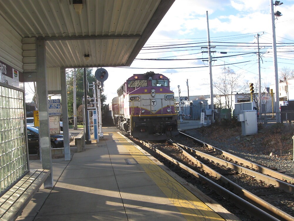 "1135 MBTA Commuter Rail at Needham Heights" by Eric Sanford Redbubble