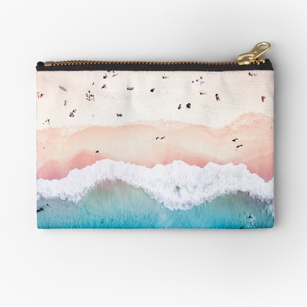 Aerial Sandy Beach Zipper Pouch