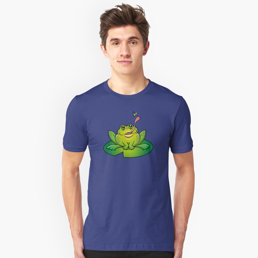 Froggy Catching Dinner Slim Fit T-Shirt