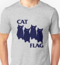 Cat Flag Funny Black Flag Unisex T-Shirt
