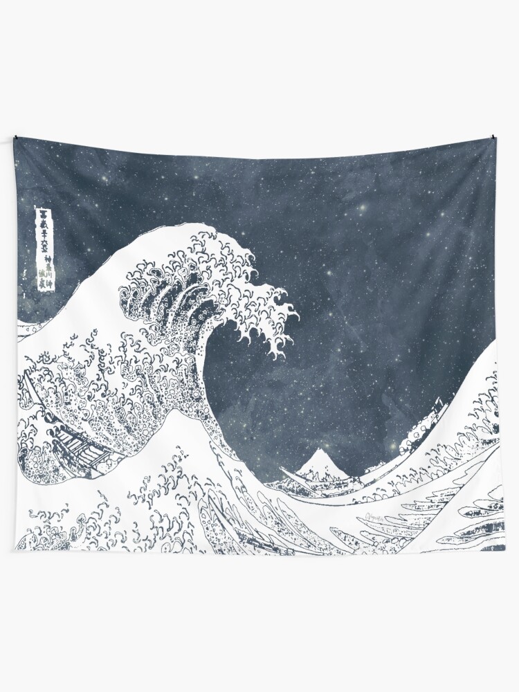 Alternate view of The Great Wave of a Star System Tapestry