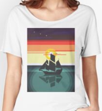 The Black Vector | Pirate Ship Women's Relaxed Fit T-Shirt