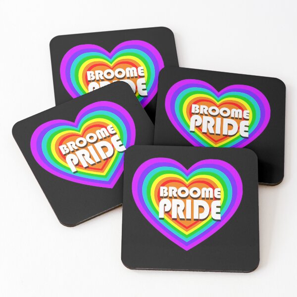 Broome Pride All Heart - white logo Coasters (Set of 4)