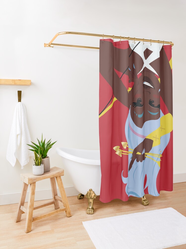 Alternate view of Cupid's Arrow Design Shower Curtain