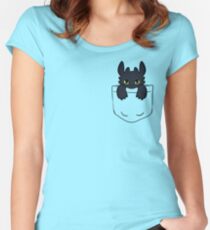 Pocket Toothless Women's Fitted Scoop T-Shirt