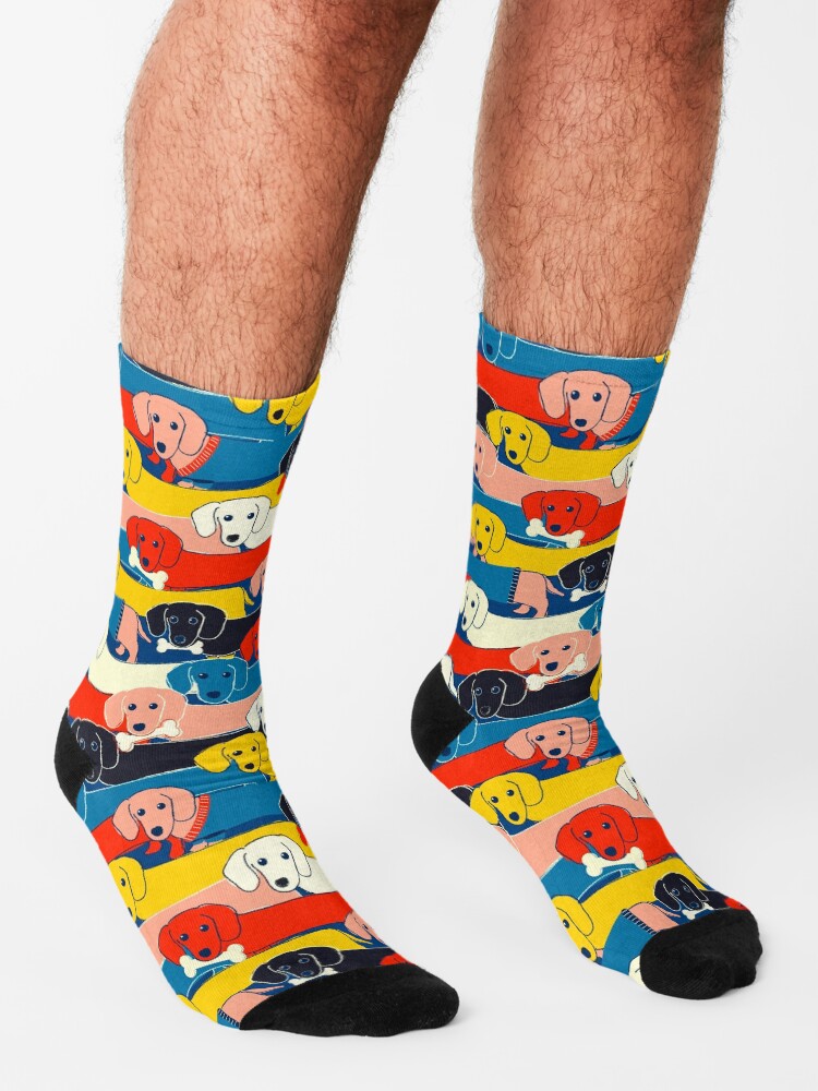 Alternate view of COLORED CUTE DOGS PATTERN 2 Socks