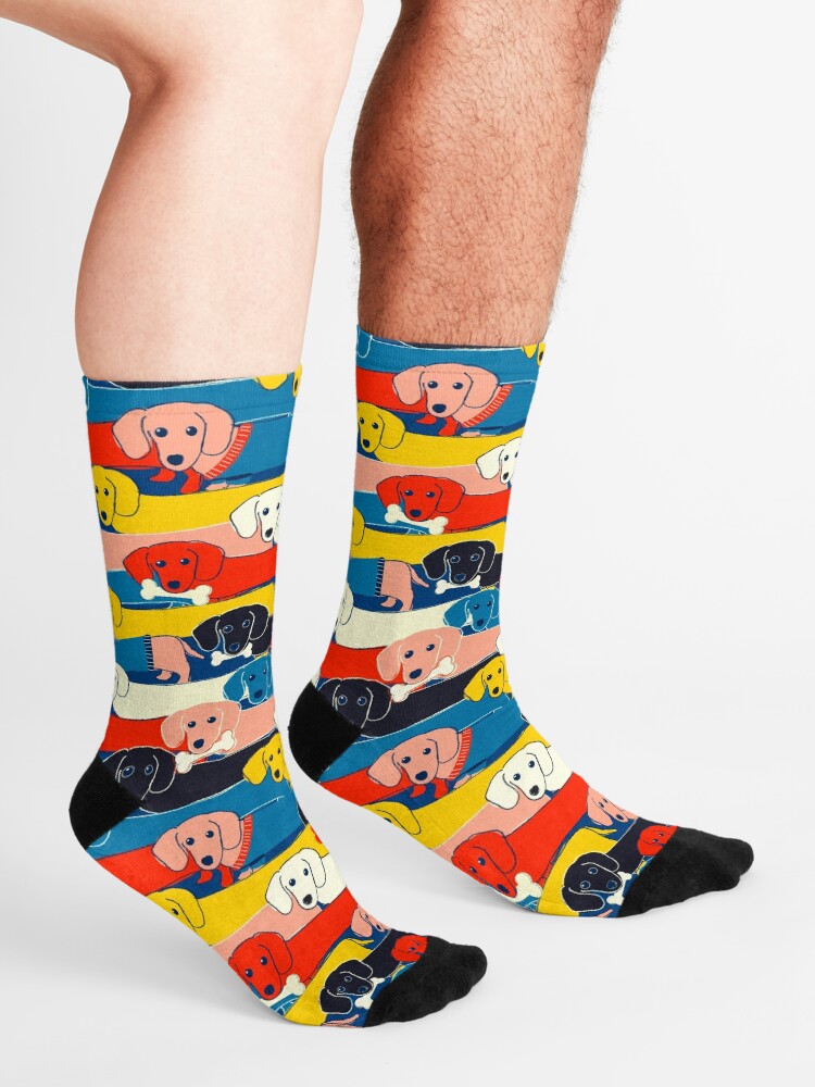 Alternate view of COLORED CUTE DOGS PATTERN 2 Socks