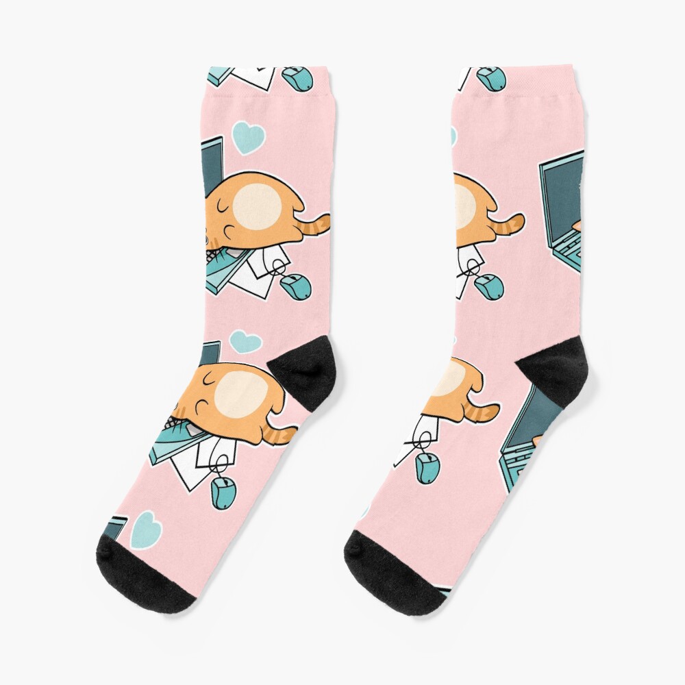 Nette Laptop-Katze Socken