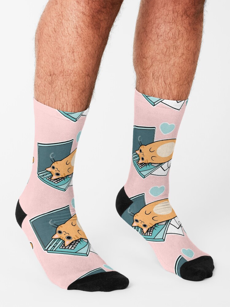 Alternative Ansicht von Nette Laptop-Katze Socken