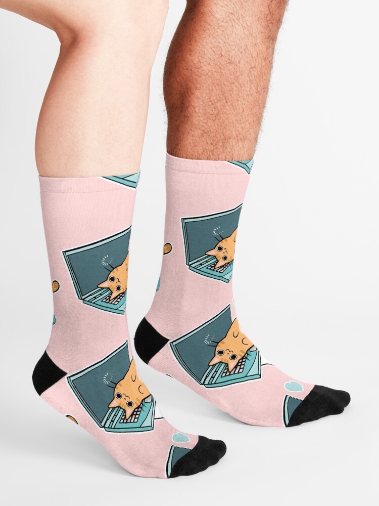 Alternative Ansicht von Nette Laptop-Katze Socken