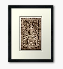 Ancient Astronaut, Pakal, Maya, sarcophagus lid. Framed Print