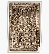 Ancient Astronaut, Pakal, Maya, sarcophagus lid. Poster