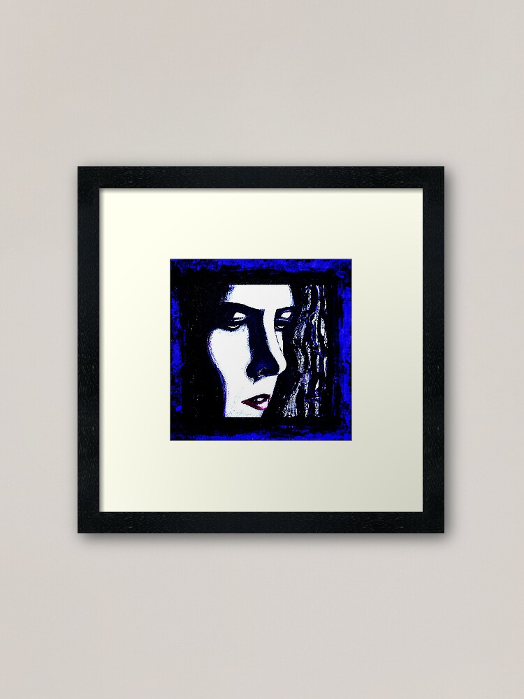 Alternate view of Serious Blue Framed Art Print