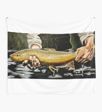 North Platte Brown - Trout Painting Wall Tapestry